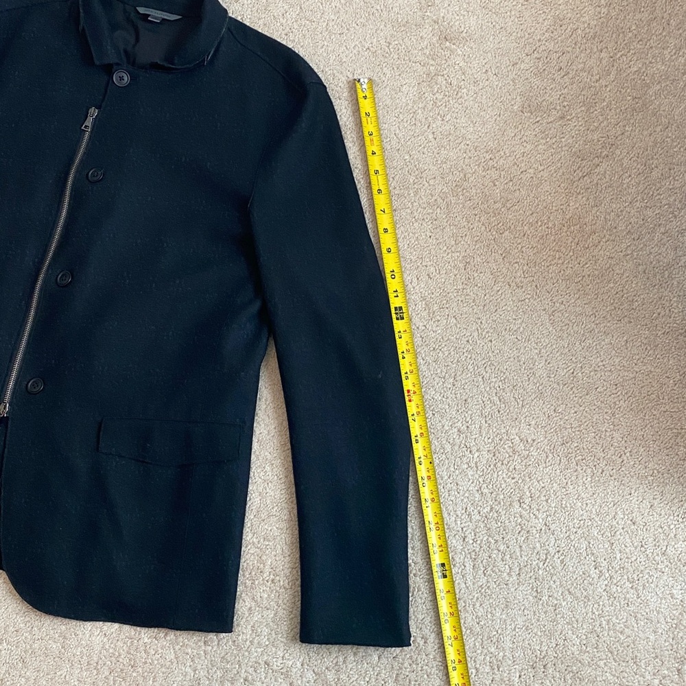 John Varvatos Men's Wool Blend Zip up Black Jacket Coat Size M EUC - Picture 16 of 16
